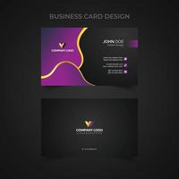 Creative Business Card - Creative and Clean Business Card Template. Luxury business card design template. Elegant dark back background with abstract golden wavy lines shiny. Vector illustration