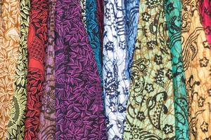 Different colors silk fabric photo