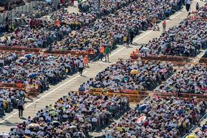 GENOVA, ITALY - MAY 27 2017 - Pope Francis visiting Genoa for the mass in Kennedy Place photo