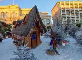 MENTON, FRANCE - DECEMBER 11 2021 - Santa Village open for christmas photo
