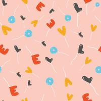 Lovely childish seamless pattern with with flying colourful balloons in the shape of love lettering, alphabet. Hand drawn vector. Cheerful pattern. vector