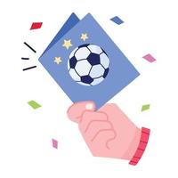 un icono de diseño plano de la tarjeta de fútbol vector