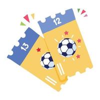 un icono de diseño plano de entradas de fútbol vector