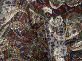 oriental style indian fabric detail photo