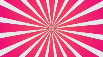 Pink background animation. Sunburst, radial, sun light, circus, stripe background rotation. Cartoon sunburst pattern pink, Stripes sunburst rotating motion.