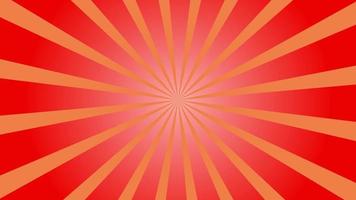 Red background animation. Sunburst, radial, sun light, circus, stripe background rotation. Cartoon sunburst pattern Red, Stripes sunburst rotating motion. video