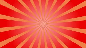 Red background animation. Sunburst, radial, sun light, circus, stripe background rotation. Cartoon sunburst pattern Red, Stripes sunburst rotating motion. video