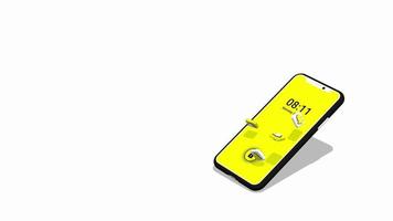 Snap Chat Icons Flying into 3D Mobile, Blank Area on Left Side to Design your Text ETC video