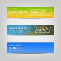 Vector banners set with polygonal abstract triangles. Abstract low poly banners. Set of vector business card templates. abstract low poly background.