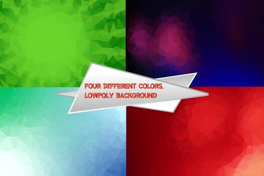 patrón de fondo abstracto poligonal lowpoly. conjunto de 4 telones de fondo degradados geométricos vectoriales. utilizado para redes sociales, web, publicidad, impresión, diseño de folletos. vector