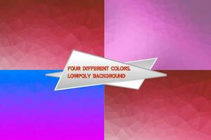 Set of low poly triangular backgrounds collection. Modern colorful low poly vectors can be used for social media, web, advertising, printing, brochure design.