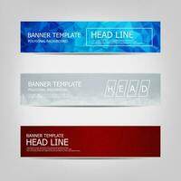 Set of vector business card templates. polygonal style banner design. abstract low poly background