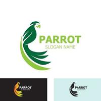 diseño de logotipo de loro, plantilla creativa de animales de temas vector