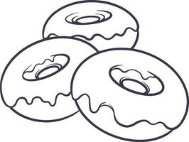 delicioso anillo donuts ilustración silueta vector