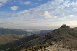 Genoa aerial landscape from Puin fortress old fortification photo