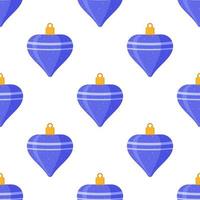 Vector illustration of christmas toys pattern. Seamless blue balloon pattern.