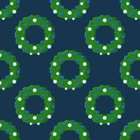 Vector illustration of christmas wreath pattern.  Seamless pattern of Christmas decorations.