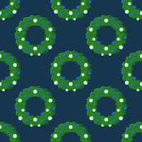 Vector illustration of christmas wreath pattern.  Seamless pattern of Christmas decorations.