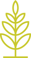 conception d'icône de ligne mince d'arbre de blé. illustration d'arbre simple en couleur verte png