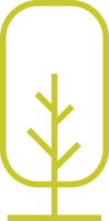 Baum dünne Linie Icon-Design. einfache baumillustration in grüner farbe png