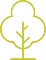 tree thin line icon design. simple tree illustration in green color png