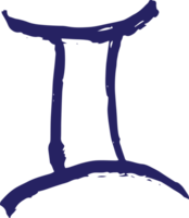 gemini för horoskop symbol i minimalistisk linje stil png