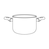 Cooking Pot Outline Icon Illustration on White Background vector