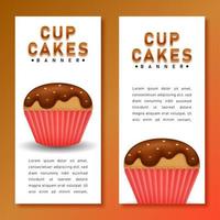 Cupcakes banner with colorful background vector