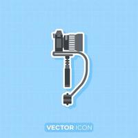 icono de estabilizador de cámara de steadicam de mano, diseño plano. vector