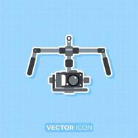 Handheld Steadicam Camera Stabilizer icon, Flat design element. vector