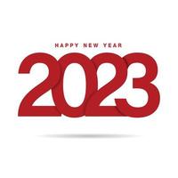 Happy New Year 2023 text design. for Brochure design template, card, banner. Vector illustration. Isolated on white background.