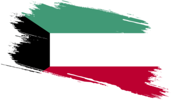 Kuwait  flag with grunge texture png