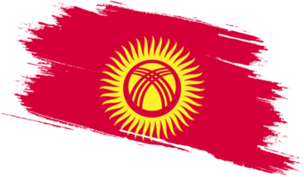 Kyrgyzstan flag with grunge texture png