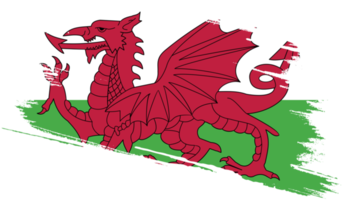 Wales-Flagge mit Grunge-Textur png