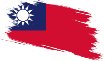 Taiwan flag in grunge style png