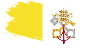 Vatican City Holy See flag in grunge style png