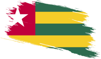 Togo flag in grunge style png