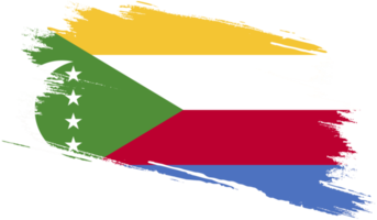 Comoros flag with grunge texture png