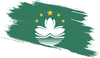 Macau flag with grunge texture png