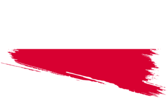 Polen flagga med grunge textur png