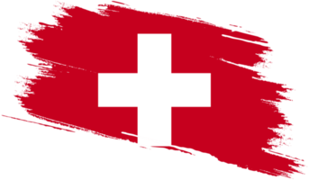 Switzerland flag with grunge texture png