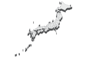 Illustrazione della mappa 3d del Giappone png