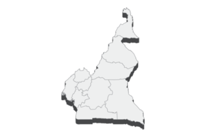 Illustrazione della mappa 3d del Camerun png