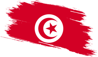 drapeau tunisien avec texture grunge png