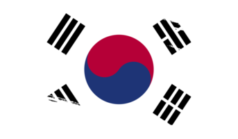 South Korea flag with grunge texture png