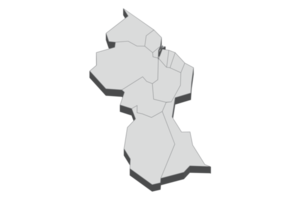 Ilustración de mapa 3d de guayana png