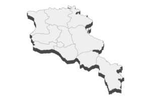 Illustrazione della mappa 3d dell'armenia png
