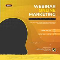 Webinar online marketing square flyer template design vector