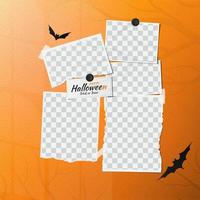 Halloween photo paper frame design vector