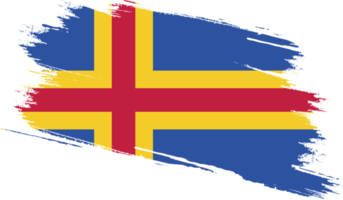 Aland flag with grunge texture png